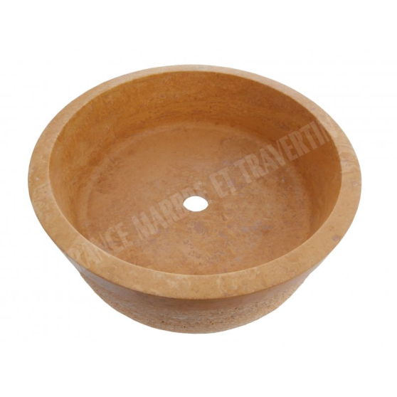 Travertin Jaune Vasque Mod&egrave;le Cylindre